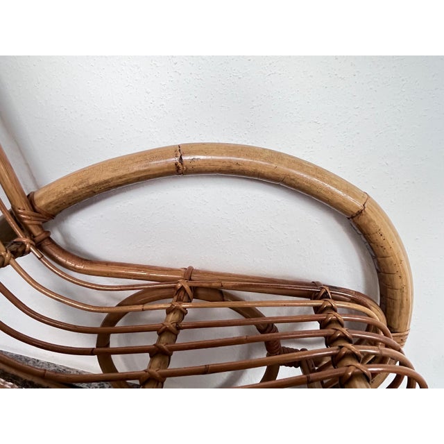 Vintage Boho Rocking Chair in Bamboo by Franco Albini for Veranda or Terrace, Italy, 1950s For Sale - Image 10 of 18
