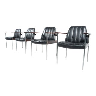 Mid-Century Modern Model 1001 Armchairs attributed to Sven Ivar Dysthe for Dokka M, 1960, Set of 4 For Sale