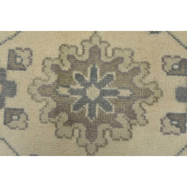 Ivory Oushak Rug 8'4'' X 10'1'' Ivory Wool Traditional Hand-Knotted Oriental Carpet For Sale - Image 8 of 12