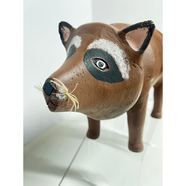 David Alvarez Contempoary Folk Art Raccoon Sculpture For Sale - Image 4 of 10