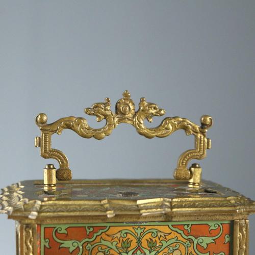Vintage Carriage Clock in Bronze For Sale - Image 3 of 10
