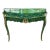 Baroque Style Green Console Table With Gold Details For Sale
