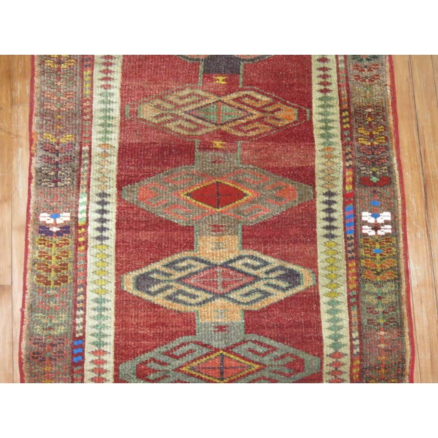 Zabihi Collection Mid-Century Armenian Kurd Runner - 2'11" x 11'1" For Sale In New York - Image 6 of 6
