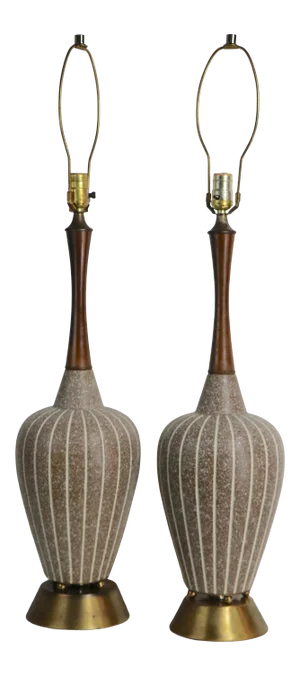 Pr. Mid Century Ceramic Table Lamps