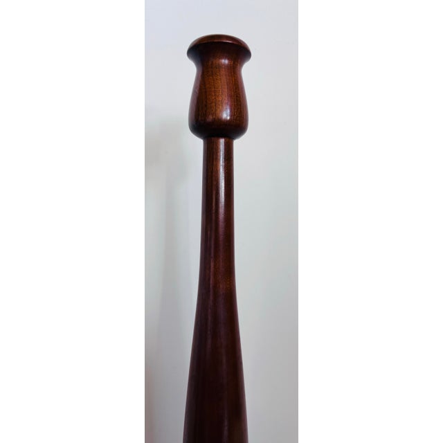 Mid-Century Danish Vintage Turned Candlesticks- A Pair For Sale In Atlanta - Image 6 of 7