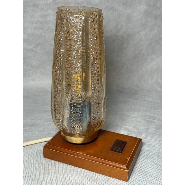 Mid-Century Modern Vintage Table Lamp with Bubble Glass Shade, 1970s For Sale - Image 3 of 12