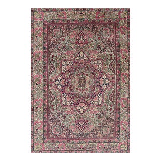 1920s Persian Kerman Area Rug 4’0″ X 6’0″ For Sale