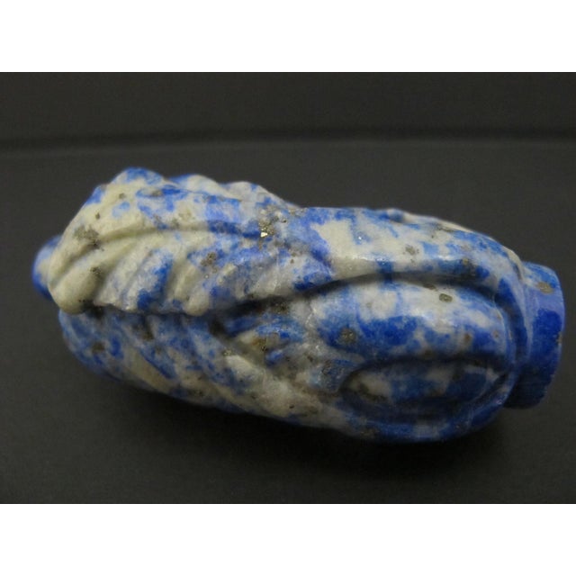 Chinese Chinese Carved Natural Lapis Lazuli Leaves Snuff Bottle For Sale - Image 3 of 10