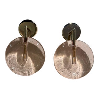 Pink Murano Glass "Lollipop" Sconces - a Pair For Sale