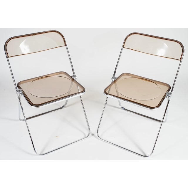 Brown Vintage Castelli Plia Folding Chairs Set of 2 by Giancarlo Piretti For Sale - Image 8 of 10