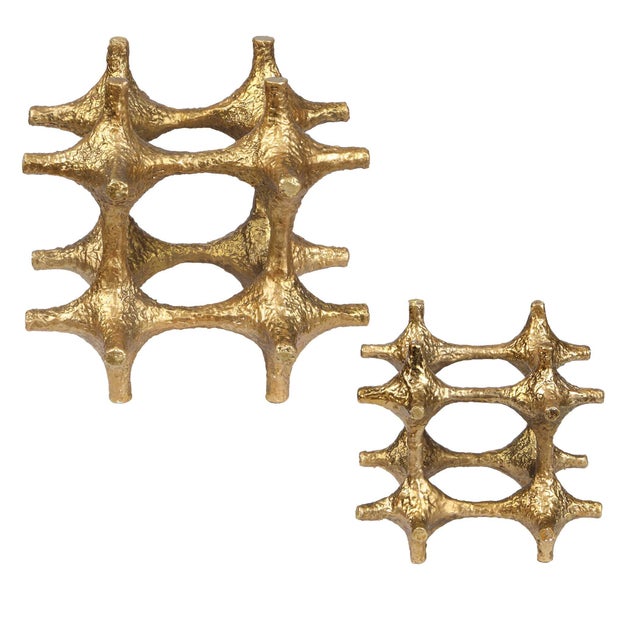 2020s Gilded Connection Modern Sculptures Set/2 For Sale - Image 5 of 6