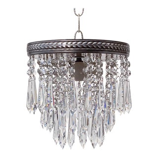Italian Silver Upside Down Layered Cake Chandelier For Sale