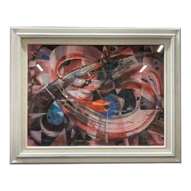 Stan Jorgensen Abstract Composition Watercolor and Gouache Painting For Sale