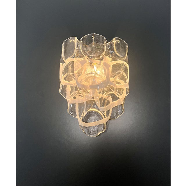Vintage Italian Murano Glass Crostoli Wall Lights, 1990s, Set of 2 For Sale - Image 12 of 16