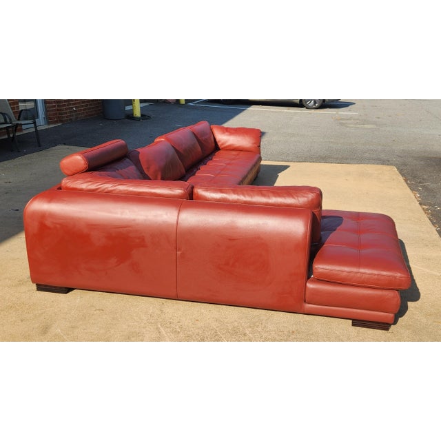 Animal Skin Late 20th Century Roche Bobois Large Leather Sectional Sofa For Sale - Image 7 of 9