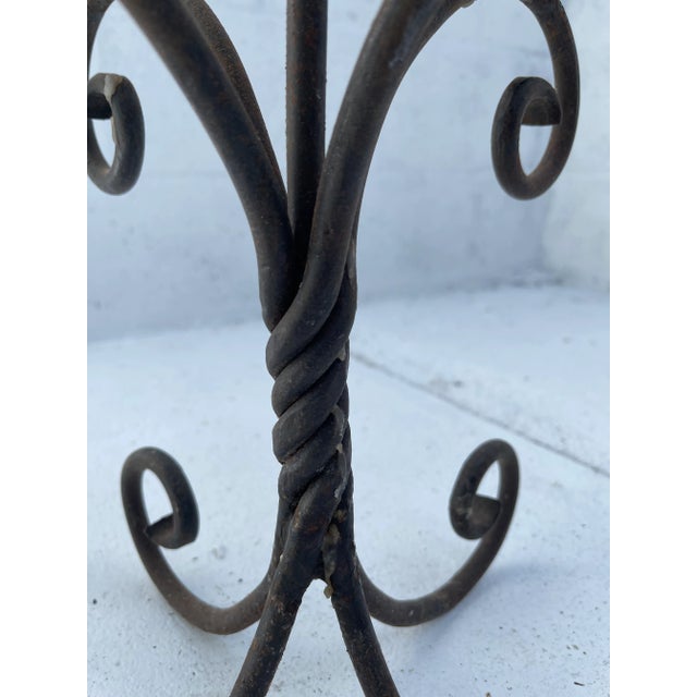 1950s Paie 5-Arm Wrought Iron Candle Holders- a Pair For Sale - Image 10 of 13