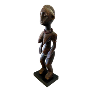 Vintage African Senufo Wooden Maternity Sculpture on Stand 28.5" H