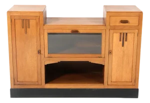 Art Deco Modernist Oak Credenza or Sideboard, 1920s