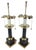 Mid-Century Modern 1980s Brass & Black Marble Neoclassical Column Table Lamps, a Pair For Sale - Image 3 of 14