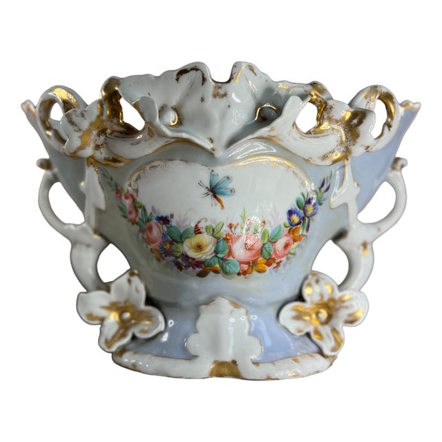 Large Antique Slip Groom Vase For Sale