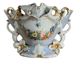 Large Antique Slip Groom Vase