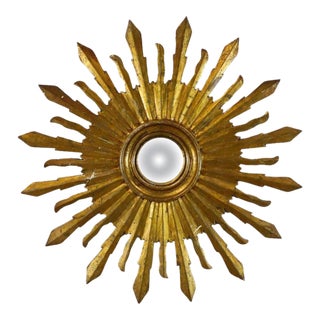 19th Century Gold Leaf Sunburst Mirror For Sale