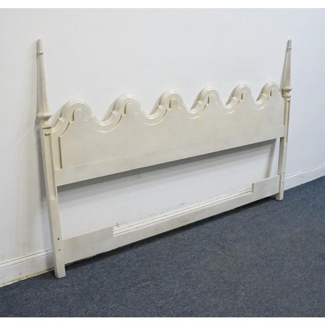 UNIQUE FURNITURE Italian Mediterranean Style Hollywood Regency King Size Headboard 7176 - Dorado White Finish 52" High 80"...