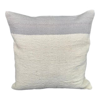 Turkish Hemp Pillow Cushion Natural Beige SkyBlue Cushion Cover 20"x20" For Sale