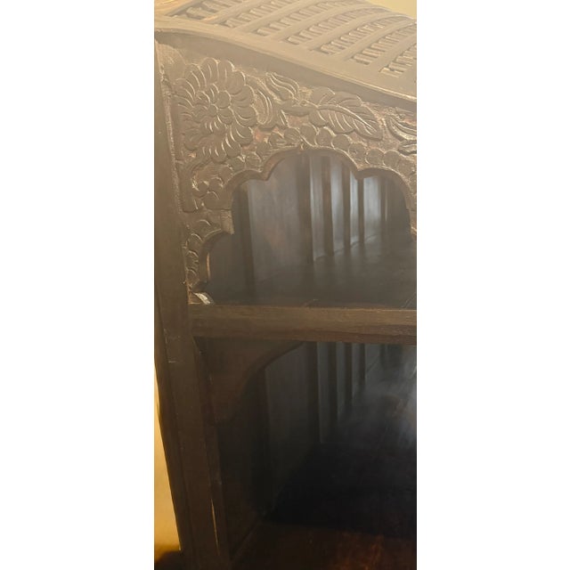Vintage Indian Hand-Carved Solid Wood Console Cabinet For Sale In Atlanta - Image 6 of 8