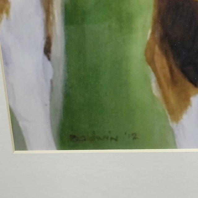 Pamela Baldwin Original Horse Portrait, Acrylic on Paper, Framed For Sale - Image 4 of 5