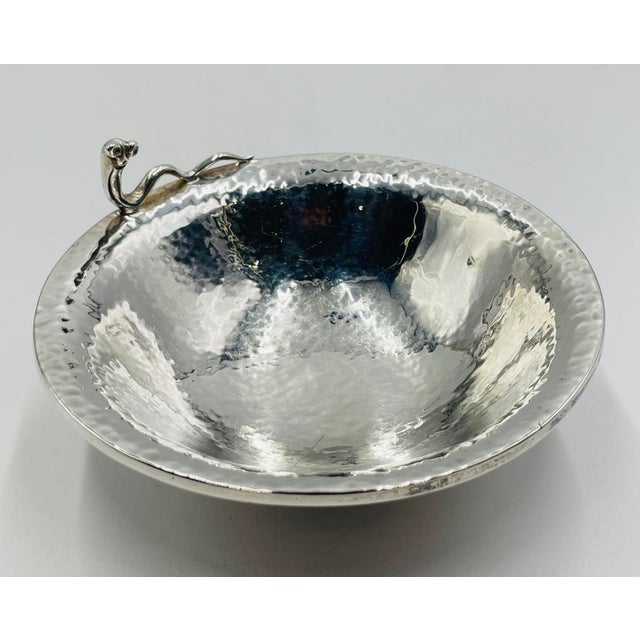 1980s Emilia Castillo Silver-Plated Bowl & Cup Set With Sculptural Worm Handles For Sale - Image 14 of 18