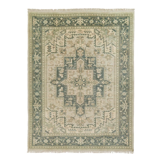 Erin Gates by Momeni Concord Green Hand Knotted Wool Area Rug 2' X 3' For Sale