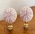Rare purple color sea shells urc hi ns as lamp finials on brass bases.