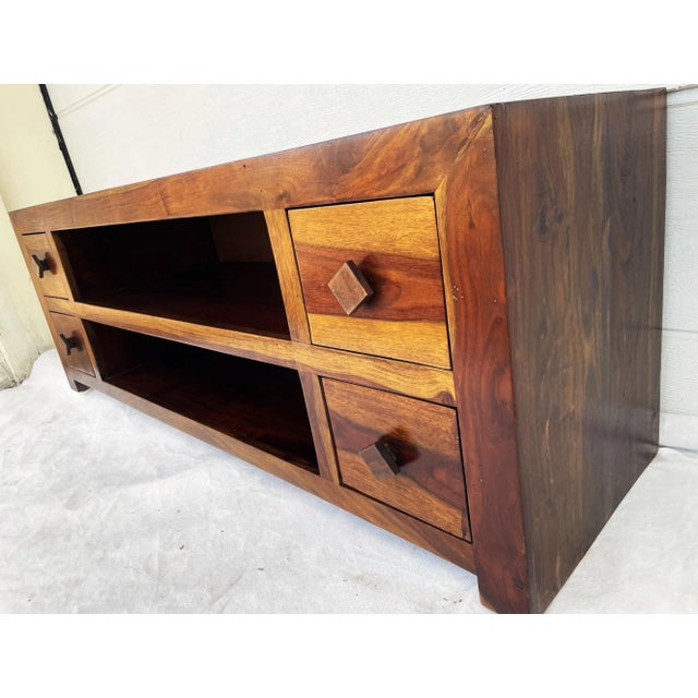 Mid-Century Modern Large Rosewood Chest of Drawers, 1990s For Sale - Image 3 of 18