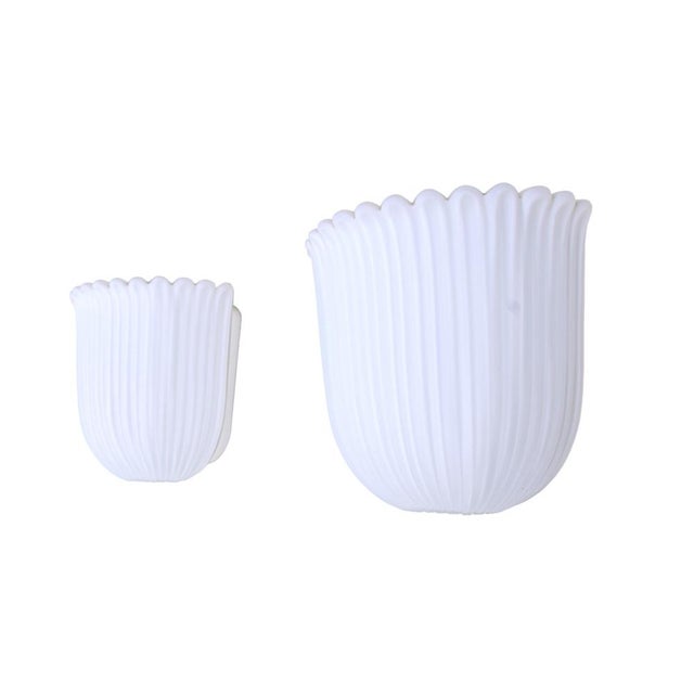 Mid-Century Modern White Glass Wall Sconces from Glashütte Limburg, Germany, 1960s, Set of 2 For Sale - Image 3 of 9