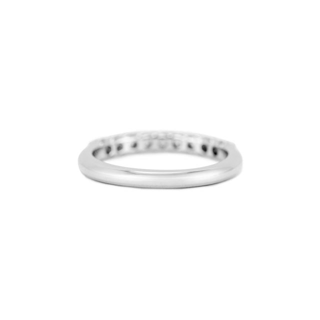 Early 21st Century Tiffany & Co. Tiffany Forever Platinum 0.27ctw Half-Circle Diamond Band Ring, Size 4.5 For Sale - Image 5 of 9