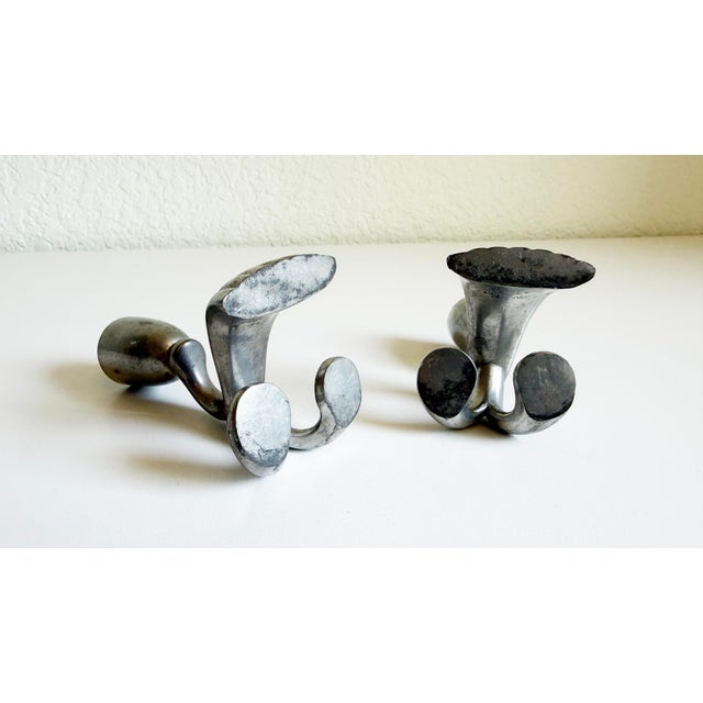 1930s Just Andersen Pewter Candlesticks, Denmark For Sale In Sacramento - Image 6 of 7