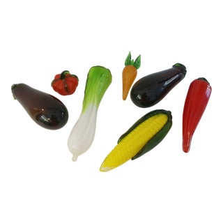 Vintage Art Glass Vegetables, 7 Pcs For Sale