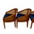 1970s Set of 4 Bent Oak & Cane Tub Chairs on Casters W/ Royal Blue Cushions in the Manner of Ward Bennett For Sale - Image 15 of 18