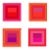 Abstract Geometric Color Study Set of 4 Prints in Reds and Pinks - 36" X 36" For Sale