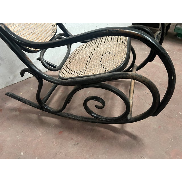 Rocking Chair in Bent and Stained Wood For Sale - Image 6 of 14