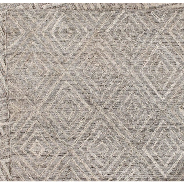 Gray Diamond Pattern Wool Rug 9' X 12' Chairish
