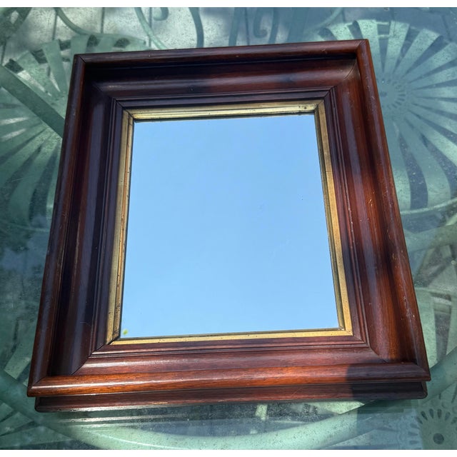 Early 20th Century American Walnut Wood With Gold Gilt Framed Wall Mirror For Sale - Image 12 of 12