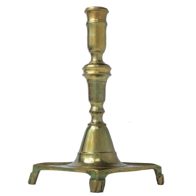 17th Century Footed Spanish Brass Candlestick Chairish