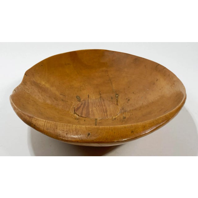 Antique Primitive Hand Carved Wooden Bowl For Sale - Image 11 of 11