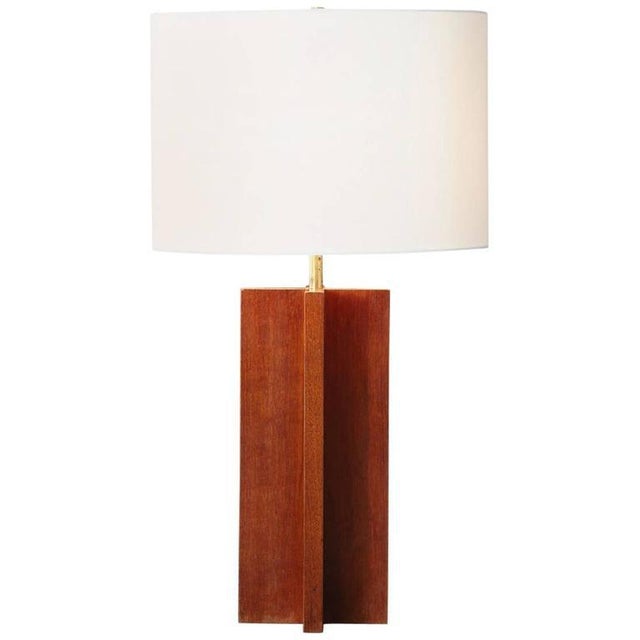 Mid Century Modern Solid Oak Table Lamp 1960s Chairish