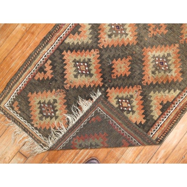 Early 20th Century Zabihi Collection Tribal Brown Orange Color Persian Balouch Rug - 2'6" x 3'10" For Sale - Image 4 of 7