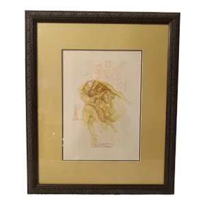 1990s Salvador Dali Limited Edition Offset Lithograph, Framed