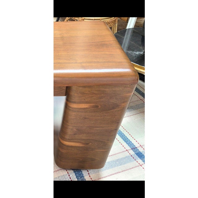 Paul Goldman Rare Art Deco Streamlined Walnut/Veneer Plywood Pedestal Desk For Sale - Image 12 of 18