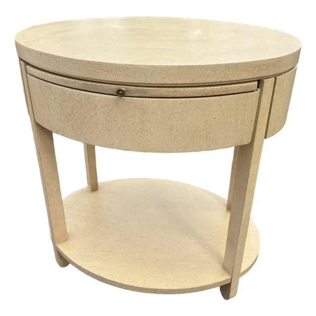 1980s Charles Pfister for Baker Furniture Oval Side/Bedside Table For Sale